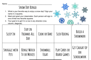 snow day bingo picture